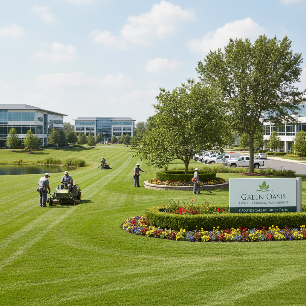 Large commercial property with beautifully managed grounds
